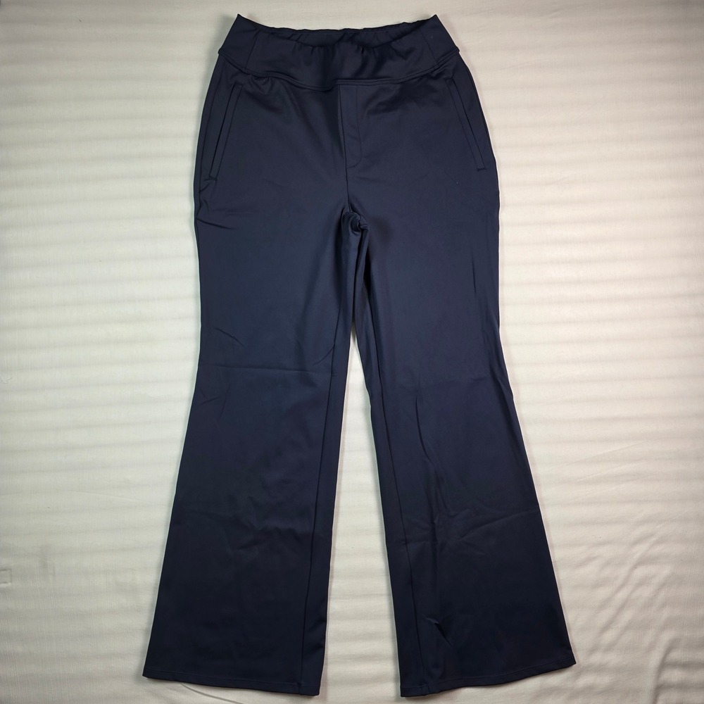 Halara Womens Navy Blue Wide Leg High Waisted Golf Work Pants Size M Regular